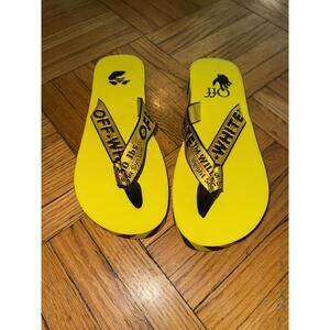 Off-White Logo Flip Flops Slides NWOT Size US 10